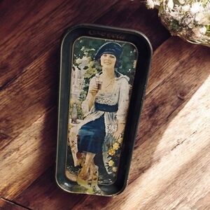 Vintage 1973 Coca-Cola Coke Rectangle Metal Serving Tray 1921 Advertisement WWI